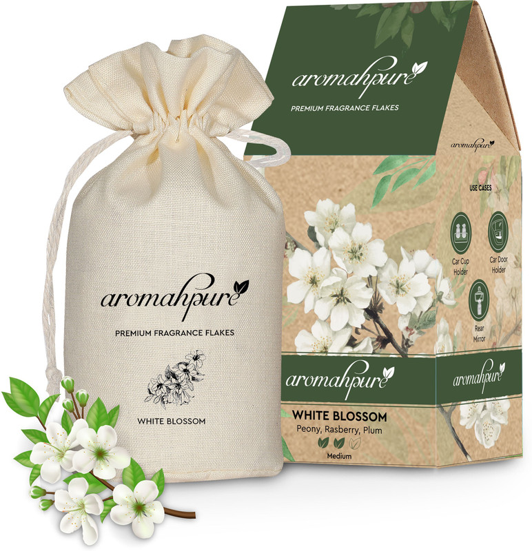 Aromahpure Premium Car Perfume Fragrance Flakes - White Blossom ,Luxury Car Air Freshener Car Freshener Diffuser Premium Car Perfume Fragrance Flakes - White Blossom ,Luxury Car Air Freshener(50 g)
