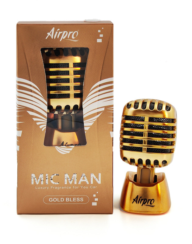 Incendio Airpro - Luxury Mic Man Car Air Freshener Perfume - Gold Bless Portable Car Air Purifier(Gold)