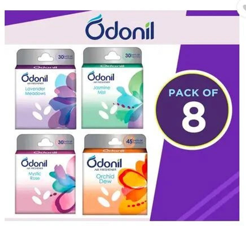 Odonil LEVENDER, JESMINE, MYSTIC ROSE , ORCHID DEW Blocks Blocks Air Freshener Car Freshener Blocks lavender,, misty rose, jasmine, orchid dew Blocks blocks(8 x 50 g)