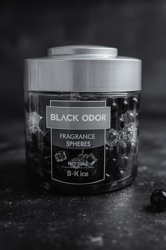 ShopVibe BK ICE Blocks Black Odor Fragrance Spheres Air Freshener Jar (130g) | Long Lasting Car & Room Freshener | Gel Beads Air Freshener B K ICE Fragrance(1 Units)