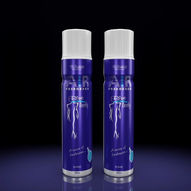 Al-Nuaim Blue Lady Alcohol Free Air Freshener | Room Freshner Car Freshener Spray Blue Lady Air Freshener - 300ml (Pack Of 2)| Alcohol Free Air Freshener(2 x 300 ml)