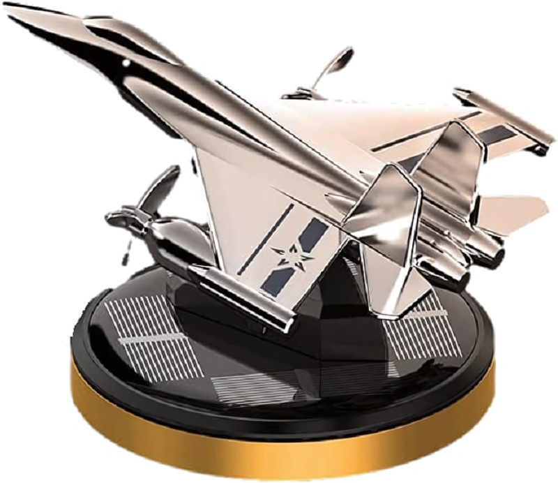 Budwill Fighter Jet Silver Metal Solar Air Freshener Golden Perfume Car Freshener Diffuser Solar Silver Fighter(5 ml)