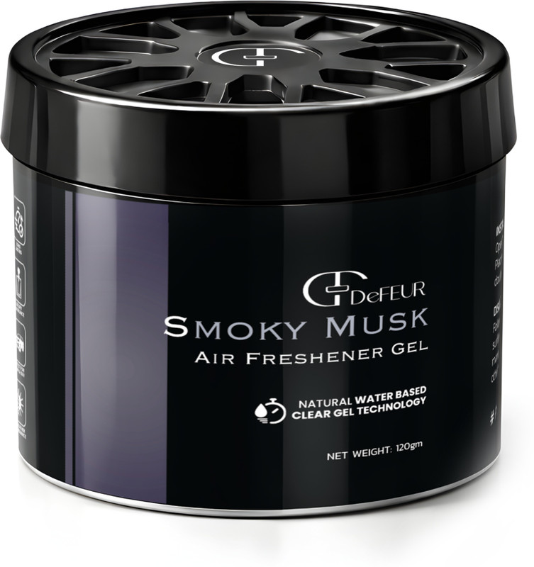 DeFEUR Smoky Musk Car Perfume Gel, 120g Organic Car Freshener, Refreshing Musk Scent Car Freshener Diffuser Car Freshener Gel(120 g)