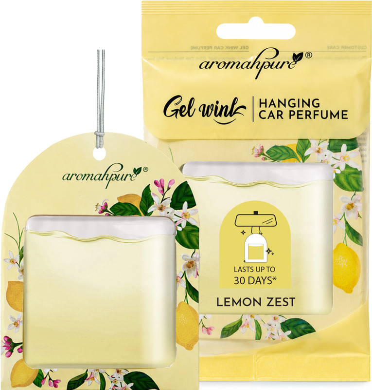Aromahpure Lemon Car Freshener Diffuser Gel Wink Hanging Perfume|Pack of 1| Long-Lasting Up to 30 Days(7.5 ml)