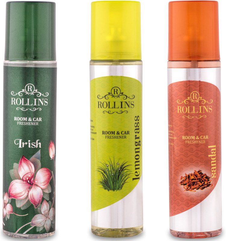 ROLLINS Irish, Lemon grass, sandal Car Freshener Spray Irish Lemongrass Sandal Pack Of 3(3 x 1 Units)