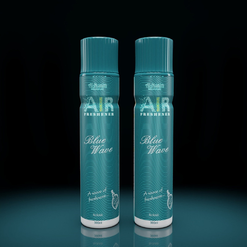 Al-Nuaim Blue Wave Alcohol Free Air Freshener | Room Freshner Car Freshener Spray Blue Wave Air Freshener - 300ml (Pack Of 2)| Alcohol Free Air Freshener | Room Freshener(2 x 300 ml)