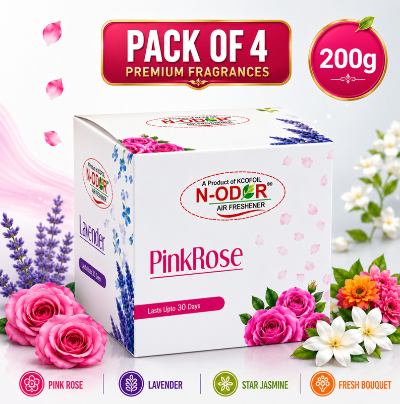 N-ODOR Rose Blocks Air Freshener Lavender, Jasmine & Rose Aroma Diffuser 3+1(4 x 50 g)