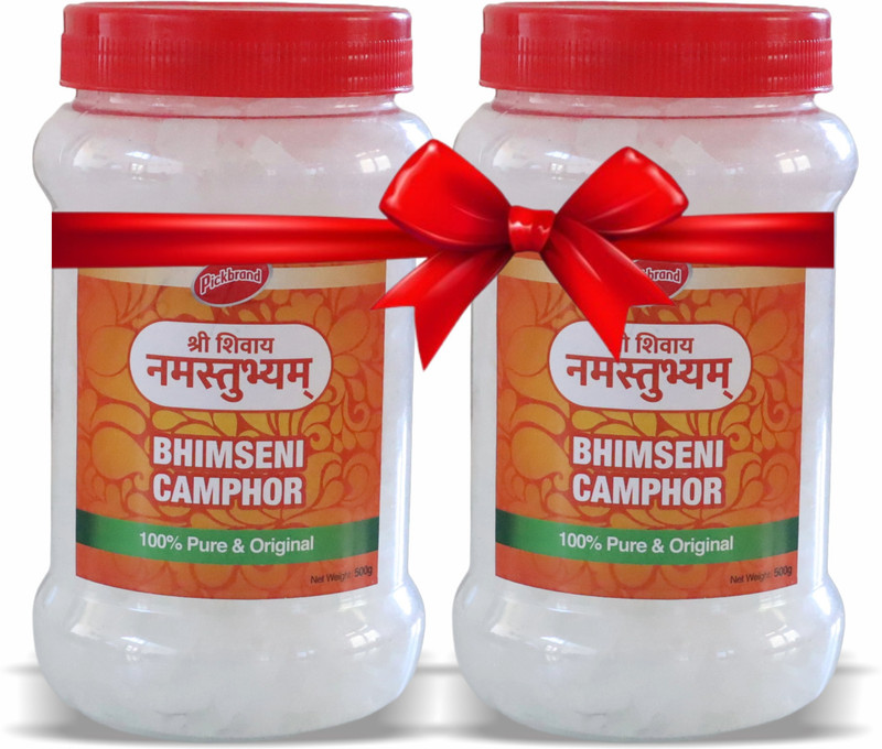 pickbrand Sweet Blocks Shri Shivay Namastubhyam Bhimseni Camphor, 1 KG (500g Pack of 2 Jar) | 100% Pure & Original | for Puja, Aromatherapy & Sweet Fragrance(2 x 0.5 kg)