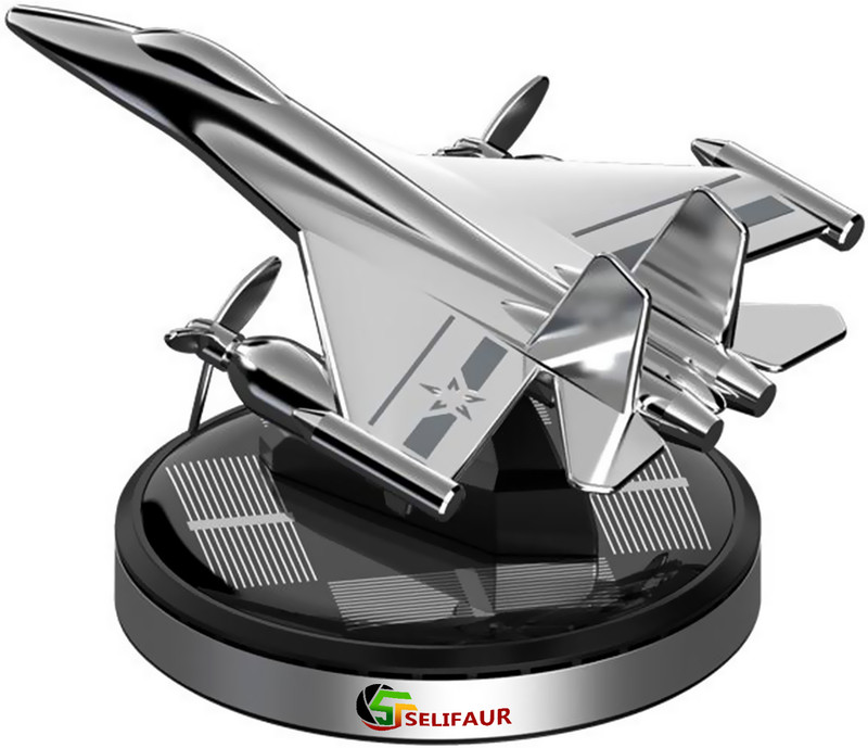 Selifaur Car Air Freshener Fighter Aeroplane Perfume Solar Power Plane Diffuser Aluminium Car Freshener Diffuser Fighter Aeroplane Air Freshener(5 ml)