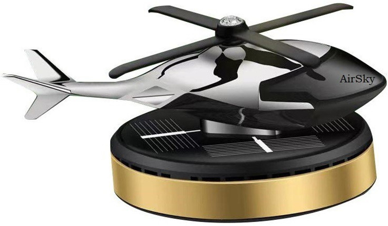AIRSKY Car Air Freshener Perfume Solar Power, Car Dashboard Helicopter, Aqua Fragrance Gold Car Freshener Diffuser Car Air Freshener Perfume Solar Power Car Dashboard Helicopter(50 ml)