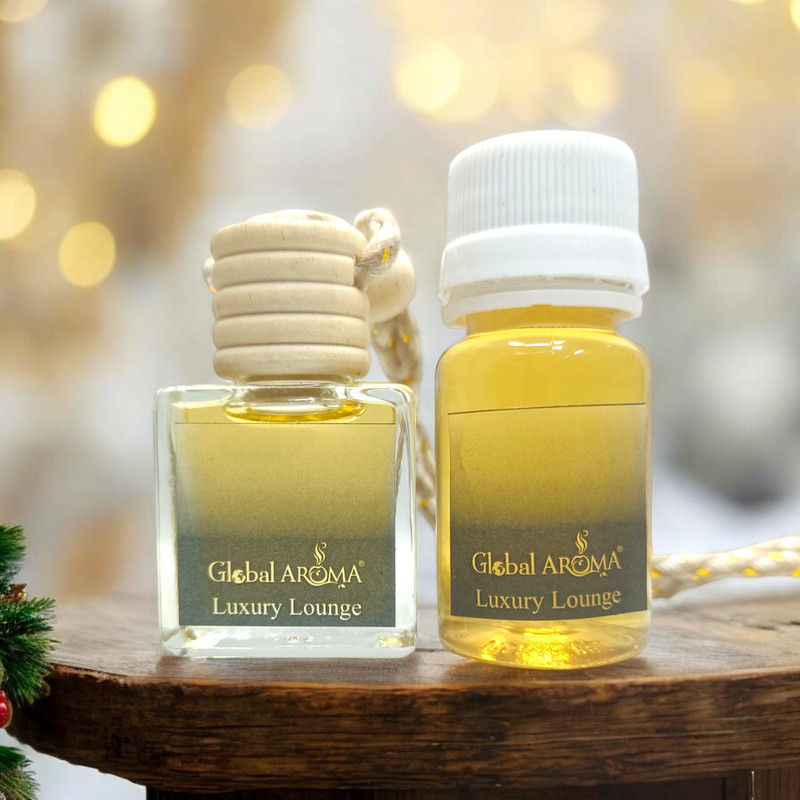 GLOBAL AROMA Luxury Lounge 8ml Glass bottle with 15ml Refill Car Freshener Diffuser CAR-HANGING-LUXURY(8 ml)