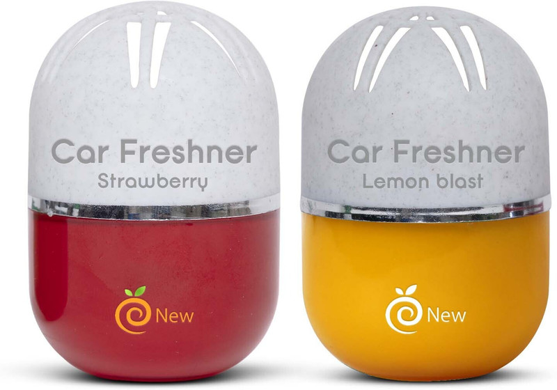 Enew Lemon Blast & Strawberry Car Freshener Diffuser Set RefreshDrive Twist-Activated Car Gel Air Freshener -Lemon Blast & Strawberry(2 x 100 ml)