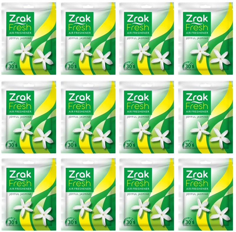 Zrak Joyful Jasmine Car Freshener Blocks Perfumed Air Freshener Joyful Jasmine Fragrance | For Home, Bathroom, Toilet, Car & Wardrobe(12 x 1 Units)