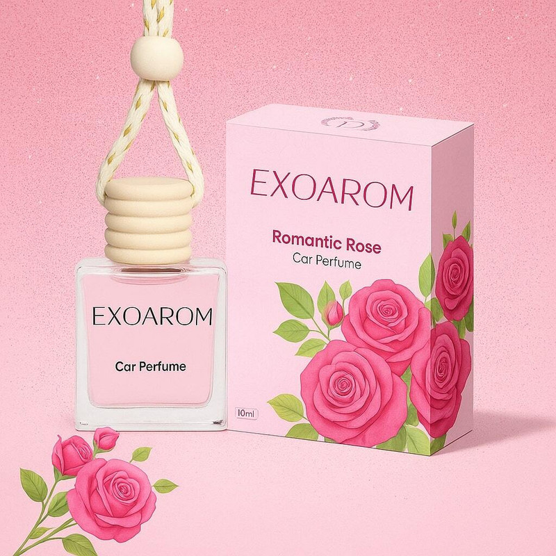 EXOAROM Rose Car Freshener Diffuser Car perfume Air Freshner Hanging Pod(10 ml)