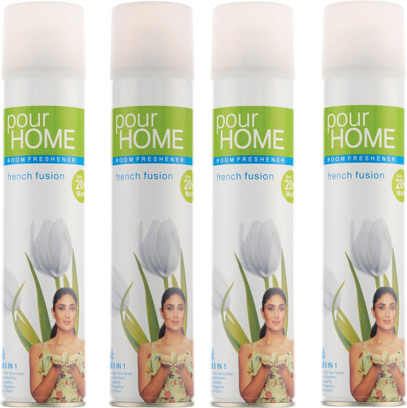 POUR HOME French Fusion Car Freshener Spray French Fusion (Pack of 4x270ml) Room Freshener/Air Freshener(4 x 270 ml)