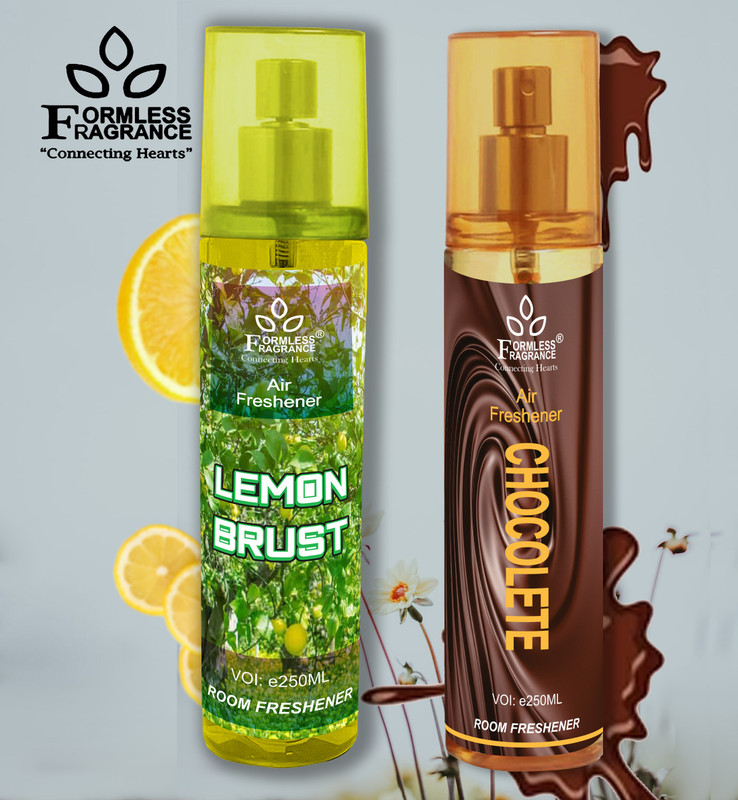 Formless Lemon, Chocolate Car Freshener Spray Lemon & Chocolate 250ml Each(2 x 250 ml)
