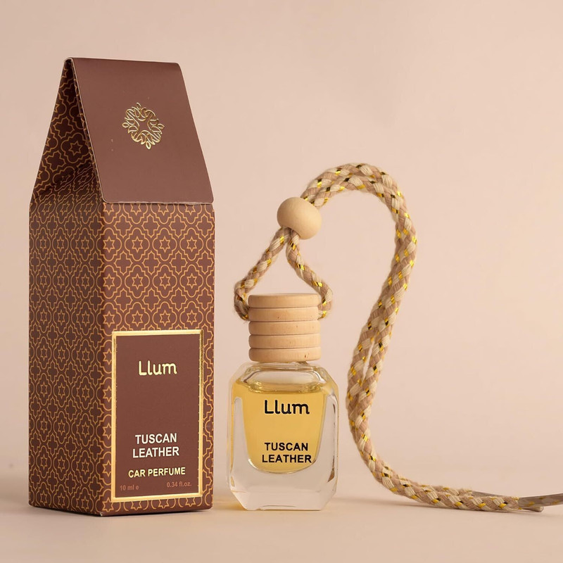 Llum Tuscan Leather Hanging Car Air Freshener Luxury, Organic Toxin-Free Diffuser Car Freshener Diffuser Tuscan Leather Hanging Car Air Freshener | 10ml, Pack of 1 | Luxury Organic Toxin-Free Perfume | Long-Lasting Fresh Aroma Interior Accessory(10 ml)