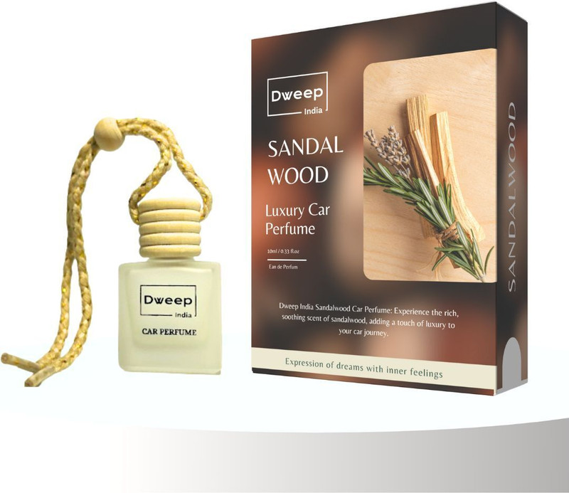 Dweep India Sandalwood Car Perfume Car Freshener Diffuser Sandalwood Car Perfume(10 ml)