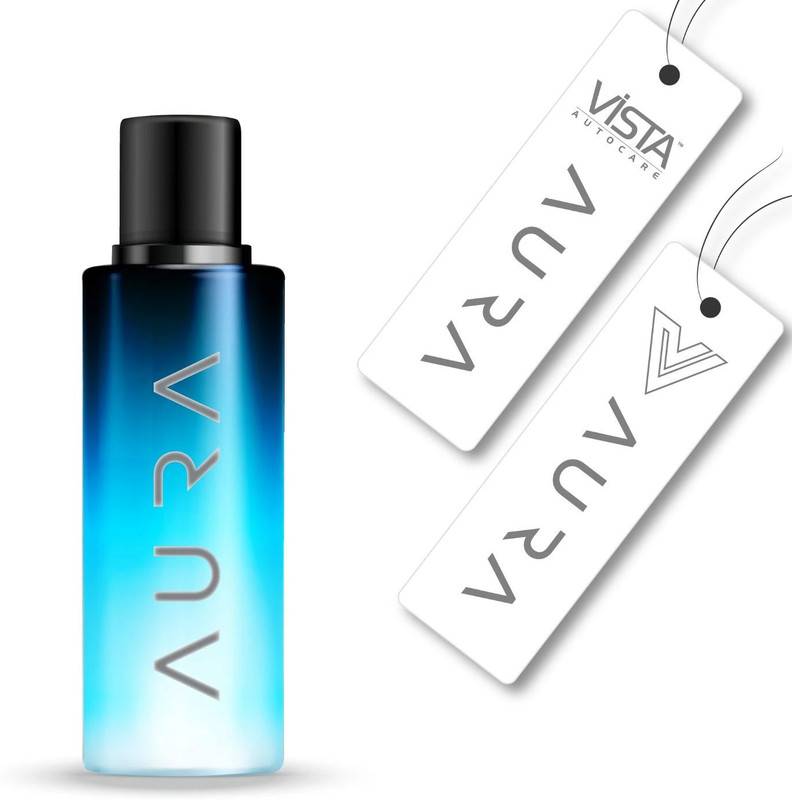 Vista Auto Care Aura Hanging Air Freshener Perfume LAGOON with 2 Hanging Boards, 400 + Sprays Car Freshener Spray Hanging Air Freshener Perfume Lagoon 30 ml with 2 Hanging Boards, For Home, Living Spaces, Office, Cars, Closets, Bathrooms | 400 + Sprays(30 ml)