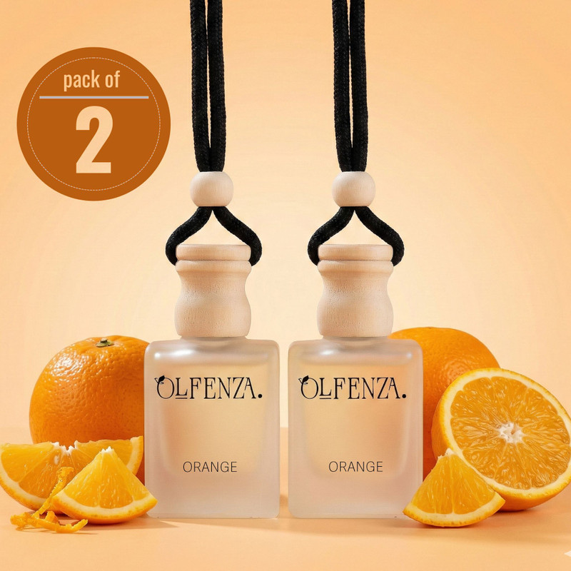 OLFENZA Orange Car Freshener Diffuser Hanging Perfumes Fragrance (2-Pic)(2 x 10 ml)