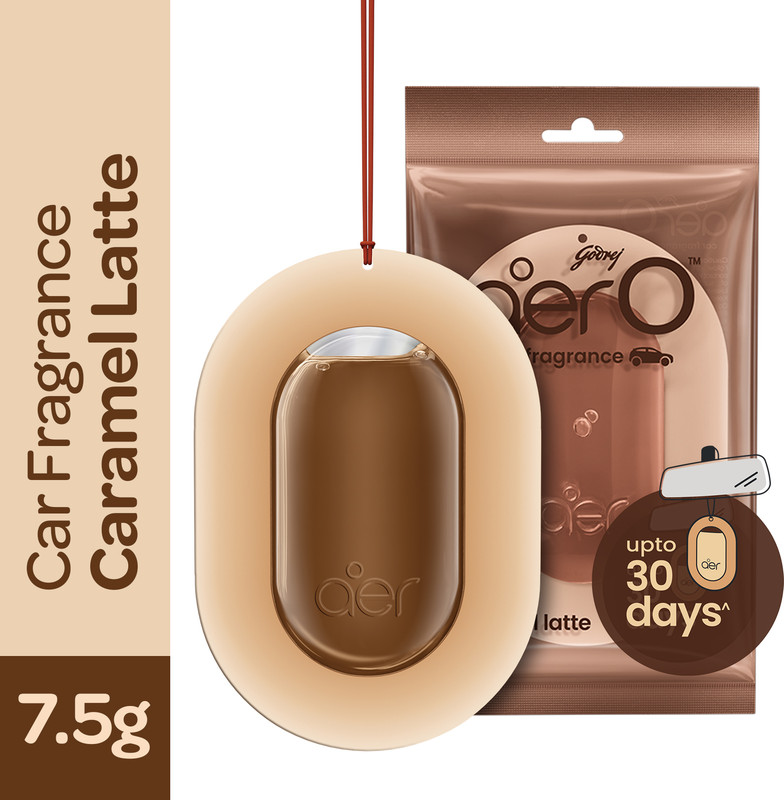 Godrej Aer Caramel Latte Car Freshener Blocks O Hanging Car Air Freshener | Car Accessories (Caramel Latte)(7.5 g)