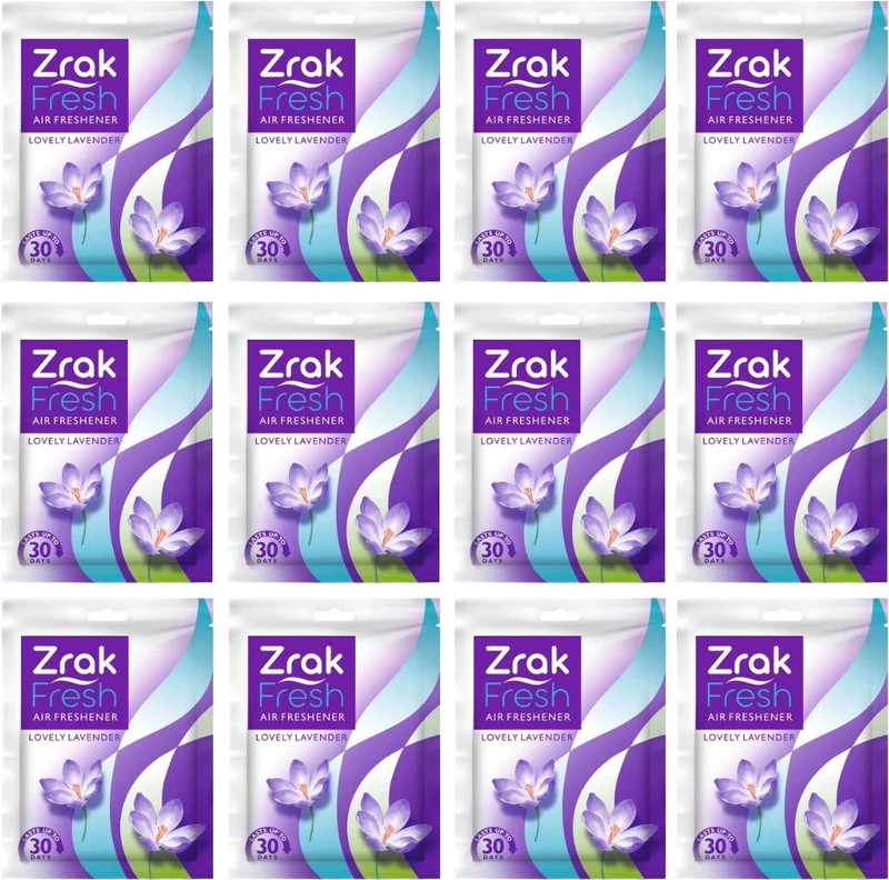 Zrak Lovely Lavender Car Freshener Blocks Pocket Air Freshener(12 x 1 Units)