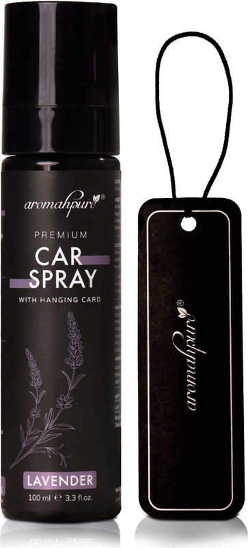 Aromahpure Lavender Car Freshener Spray Premium Perfume Mist With Hanging Card |Long Lasting 800+ Sprays|Travel Friendly(100 ml)