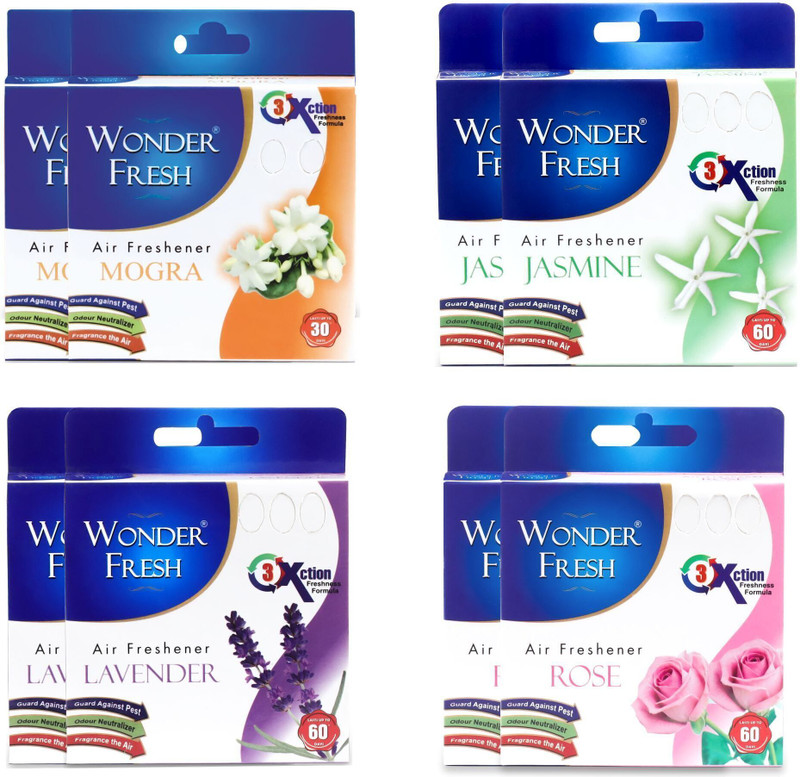 wonder fresh Air Fresheners Flower Blocks Freshening Blocks for Toilet, Room and Shoe Rack Car Freshener Blocks Air Fresheners Flower Blocks Freshening Blocks for Toilet, Room and Shoe Rack(8 x 50 g)