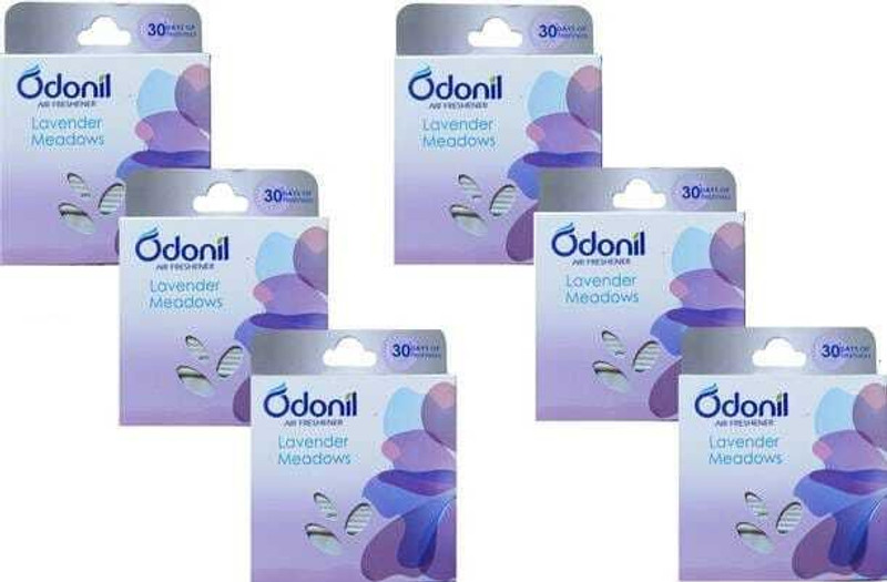 Odonil Lavender meadows, Long Lasting Odour, Assorted Blocks(pack of 4) Car Freshener Blocks lavender medows(6 x 48 g)