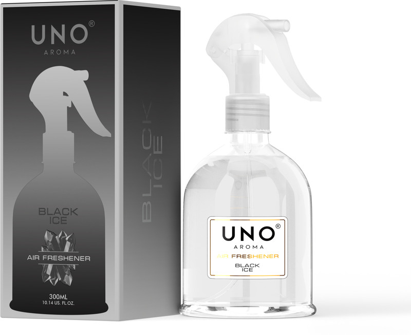 UNO AROMA Water Based Natural Car Freshener Spray UNO Balck Ice(300 ml)