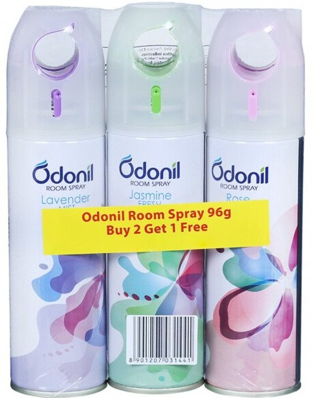 Odonil ROSE JASMINE LAVENDER Buy 2 Get 1 Free Car Freshener Spray ROSE JASMINE LAVENDER Buy 2 Get 1 Free(3 x 150 ml)