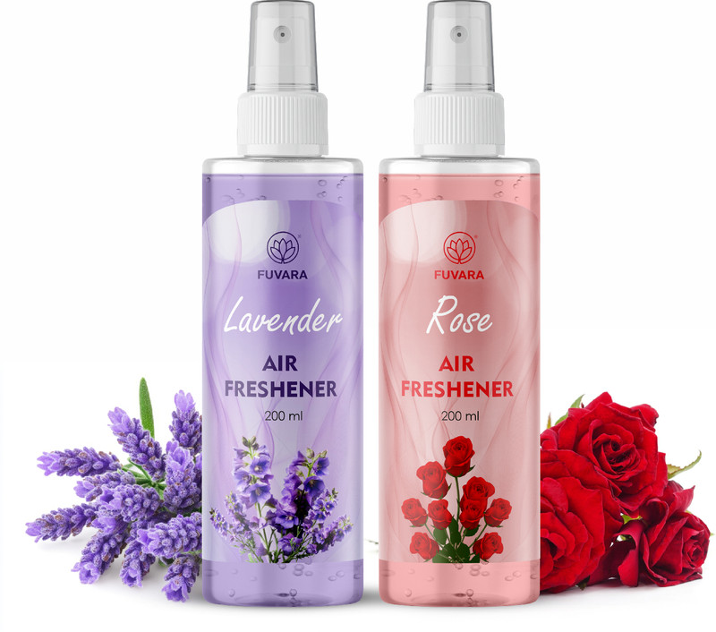 FUVARA ROSE, LAVENDER Car Freshener Spray LAVENDER AND ROSE AIR FRESHENER SPRAY 200ML PACK 2(2 x 200 ml)