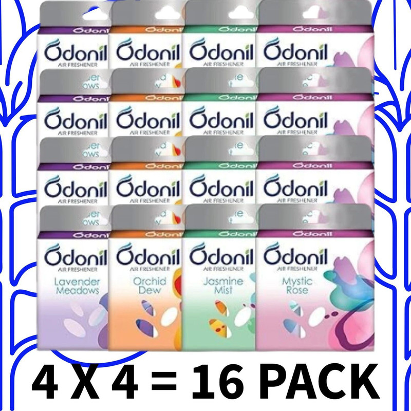 Odonil Lavender, Rose, Jasmin, orange Car Freshener Blocks LEVENDER, JESMINE, MYSTIC ROSE , ORCHID DEW Blocks Blocks LEVENDER, JESMINE, MYSTIC ROSE , ORCHID DEW Blocks Blocks pack of 16(16 x 1 Units)