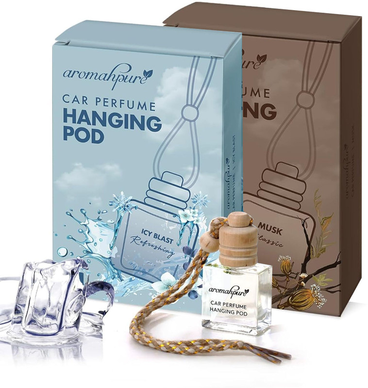 Aromahpure Musk and Cool Car Freshener Diffuser Pack of 2 Hanging Pod Air Freshener(2 x 10 ml)