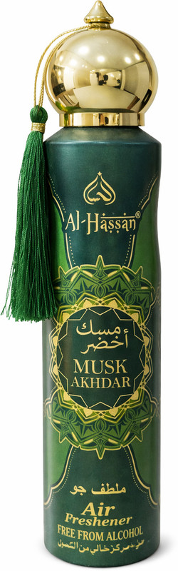 Al-hassan MUSK AKHDAR Spray Musk Akhdar Air Freshener | Fresh Green Musk Fragrance | Alcohol Free Long-Lasting Spray(200 ml)