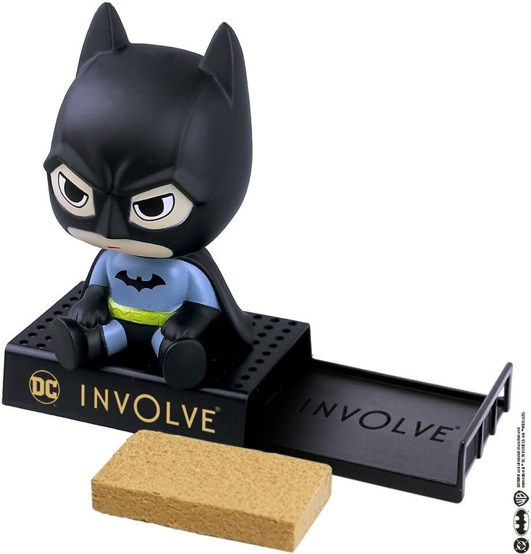 Involve DC Batman Core Edition Bobblehead Fiber Car Perfume with Batman Keychain Car Freshener Blocks | Action Figure Bobblehead | OFFICIAL DC MERCHANDISE Limited Edition for Car Dashboard & Office Desk(30 g)