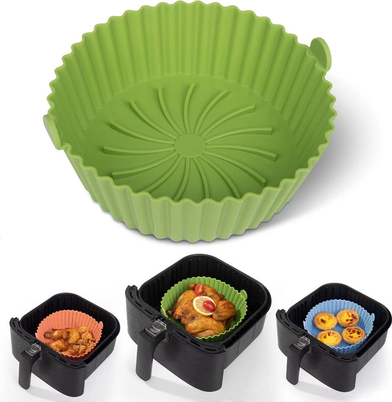Vamigo Air Fryer Silicone Pot,Silicone Air Fryer Basket, Food Safe Air Fryer Basket Air Fryer(1 L)