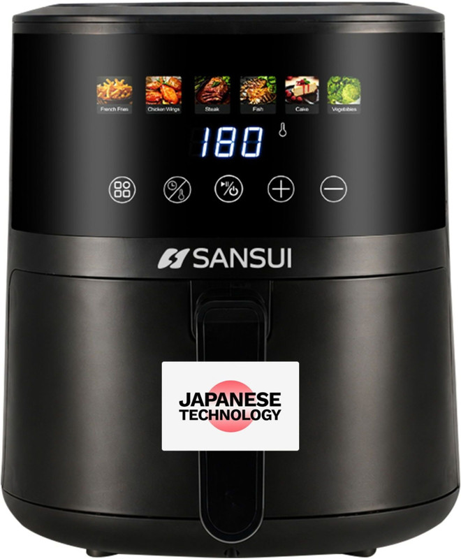 Sansui Kurkura Magic 5L With 85% Less Oil Consumption, Digital Touchscreen with Color Display, Non-Stick Basket Air Fryer(5.1 L)