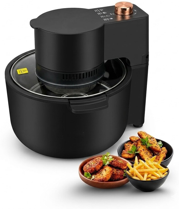 SAMVAT Classic Hot Air Fryer | 80% Less Oil | Instant Electric Air Fryer |Touch Control Air Fryer(6.5 L)