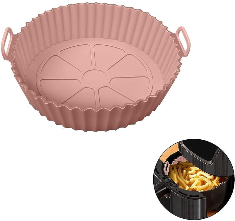 Bizbee Air Fryer Liners Silicone Tray Reusable Airfryer Basket Air Fryer(1 L)