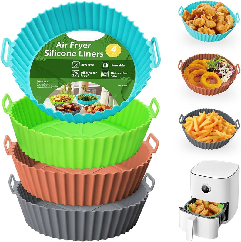 ABlue Clipper Silicone Air Fryer Liner, Nonstick,Heat Resistant for Air Fryer, Oven, Microwave Air Fryer(1 L)