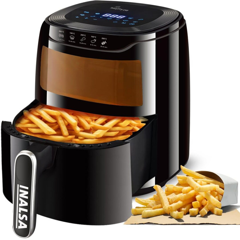 Inalsa Tasty Fry DW 4.2 ltrs | Visible Window | 1400W Quick Heat Technology | Digital Air Fryer(4.2 L)