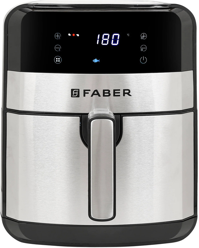 FABER Fry,Roast,Grill,Bake,LED Display,Large Capacity,85% Reduced Oil,Non-Stick Pan Air Fryer(6.5 L)
