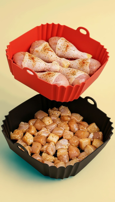 Axenta 2 Square With Spatula With Silicon Tonge Air Fryer(500 ml)