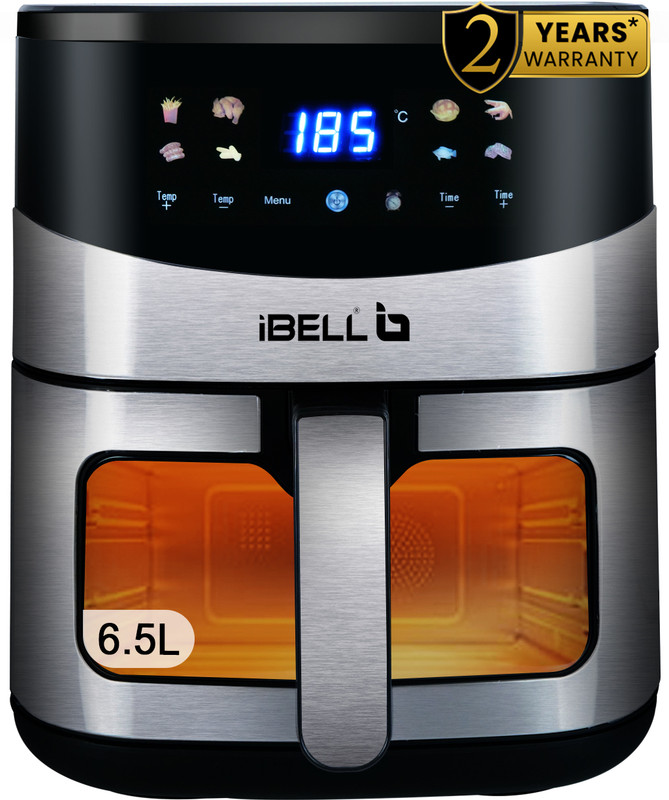 iBELL AF650M Smart Rapid 1600 W Frying Machine, 8 Presets, Detachable Basket, Auto-off Air Fryer(6.5 L)