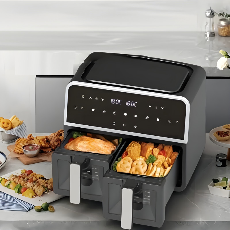 GETHOME Dual Air Fryer, Maximize The Healthiest Meals With Double Basket Capacity Air Fryer(8.4 L)