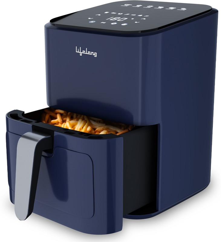 Lifelong LLHFD450 1200W with Hot Air Circulation Technology with Timer Selection & Adjustable Temperature Control |Preset Menu|Uses upto 90% Less Oil |Fry, Grill, Roast, Reheat and Bake, True Digital Air Fryer  (4 L)