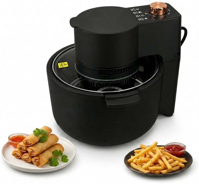 Shikshapatri 6.5L Air Fryer for Healthy Cooking | 1200W Non-Stick Basket |Cooking Accessories Air Fryer(6.5 L)