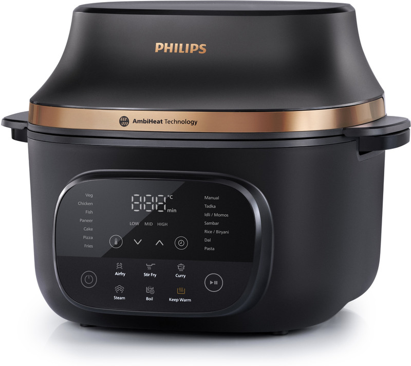 PHILIPS NX5300/00 OneChef, Smart All in One Cooking Device, 33-in-1 Functions (Air Fry, Stir Fry, Steam, Boil, Curry),AmbiHeat Technology for Perfect Indian Cooking Air Fryer(6 L)