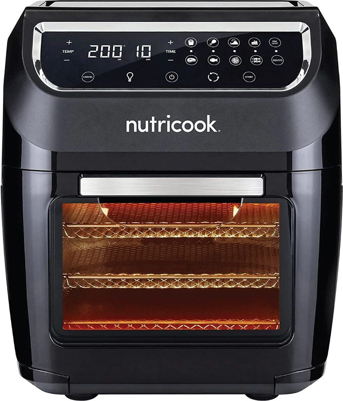 Nutricook 1800 Watts, Digital/One Touch Control Panel Display, 8 Preset Programs Oven 12L Air Fryer(12 L)
